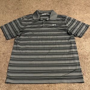 Under Armour Men's Black and Gray Polo Shirt size XL
